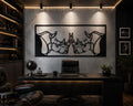 Rhinos Fighting Metal Wall Art – Geometric Animal Decor