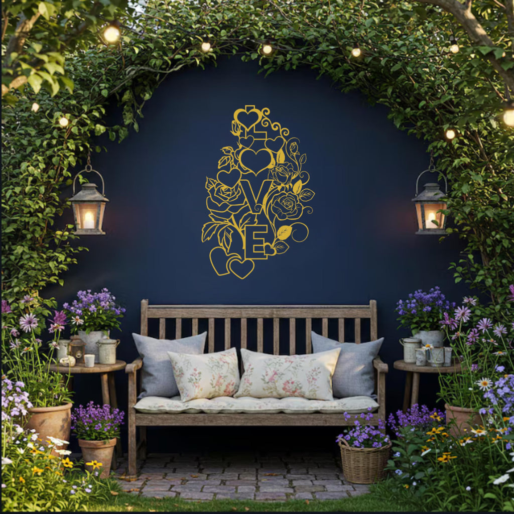 Valentine LOVE Metal Wall Art – Romantic Home Decor Gift