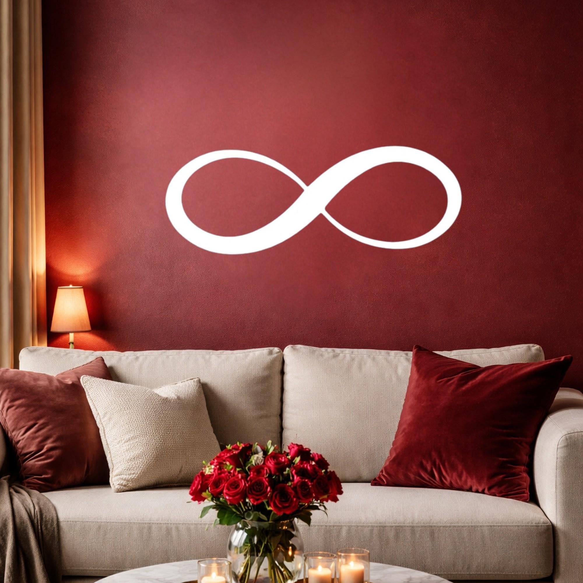 Valentine Minimal Infinity Metal Wall Art – Modern Couple Decor
