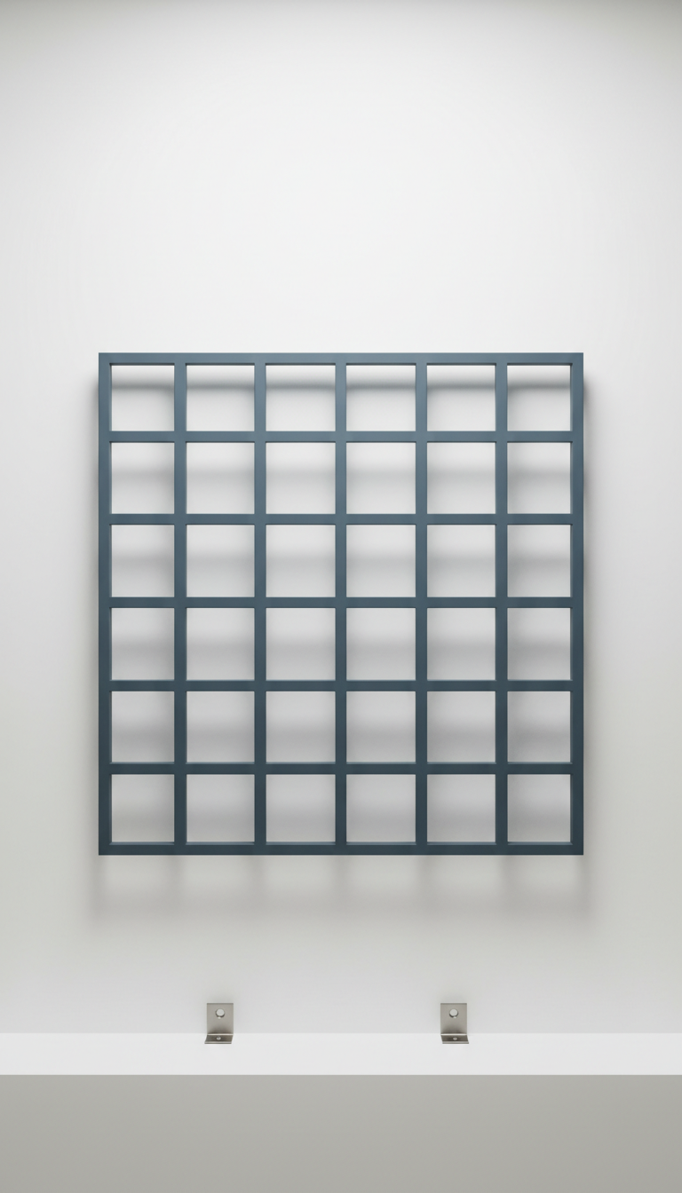 Slate Blue Industrial Grid Wall Piece