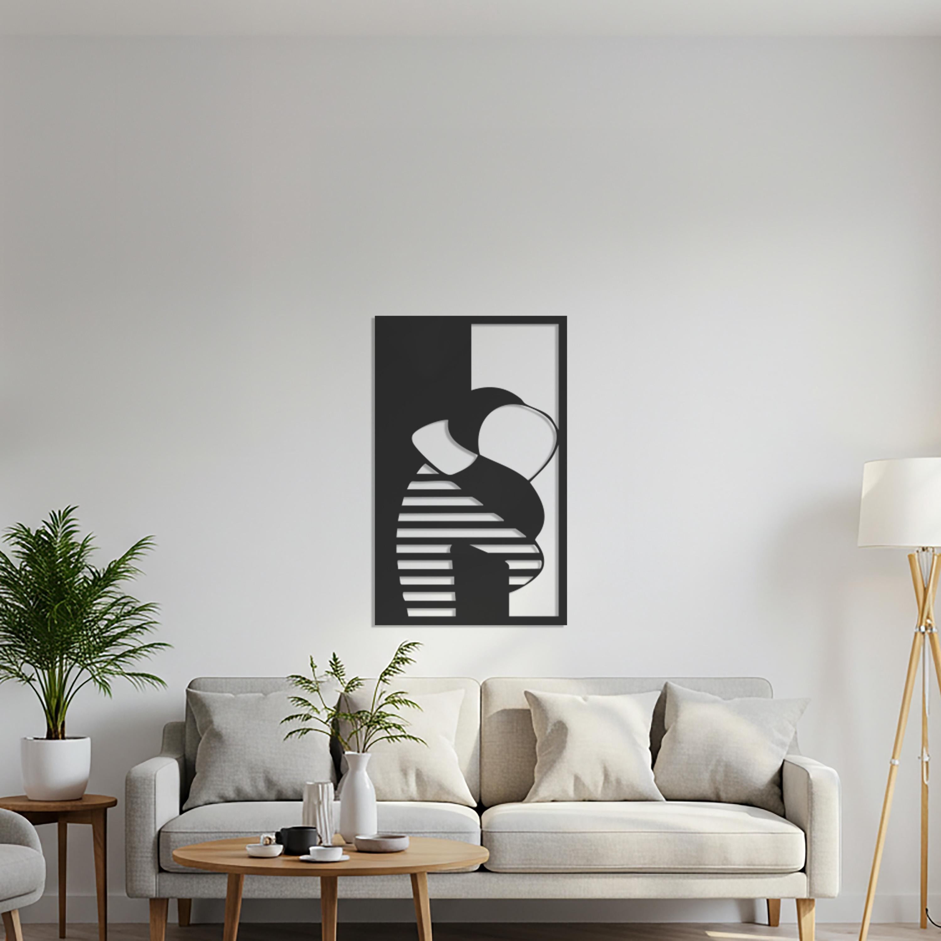 Valentine Abstract Couple Hug Metal Wall Art – Modern Love Decor