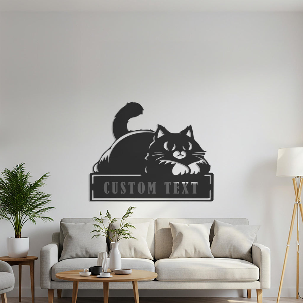 Personalized Cat Metal Wall Art, Modern Home Decor, Cat Lover Gift
