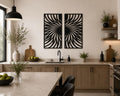 Spiral Metal Wall Art, Geometric Line Design, Modern Home Decor, Set of 2