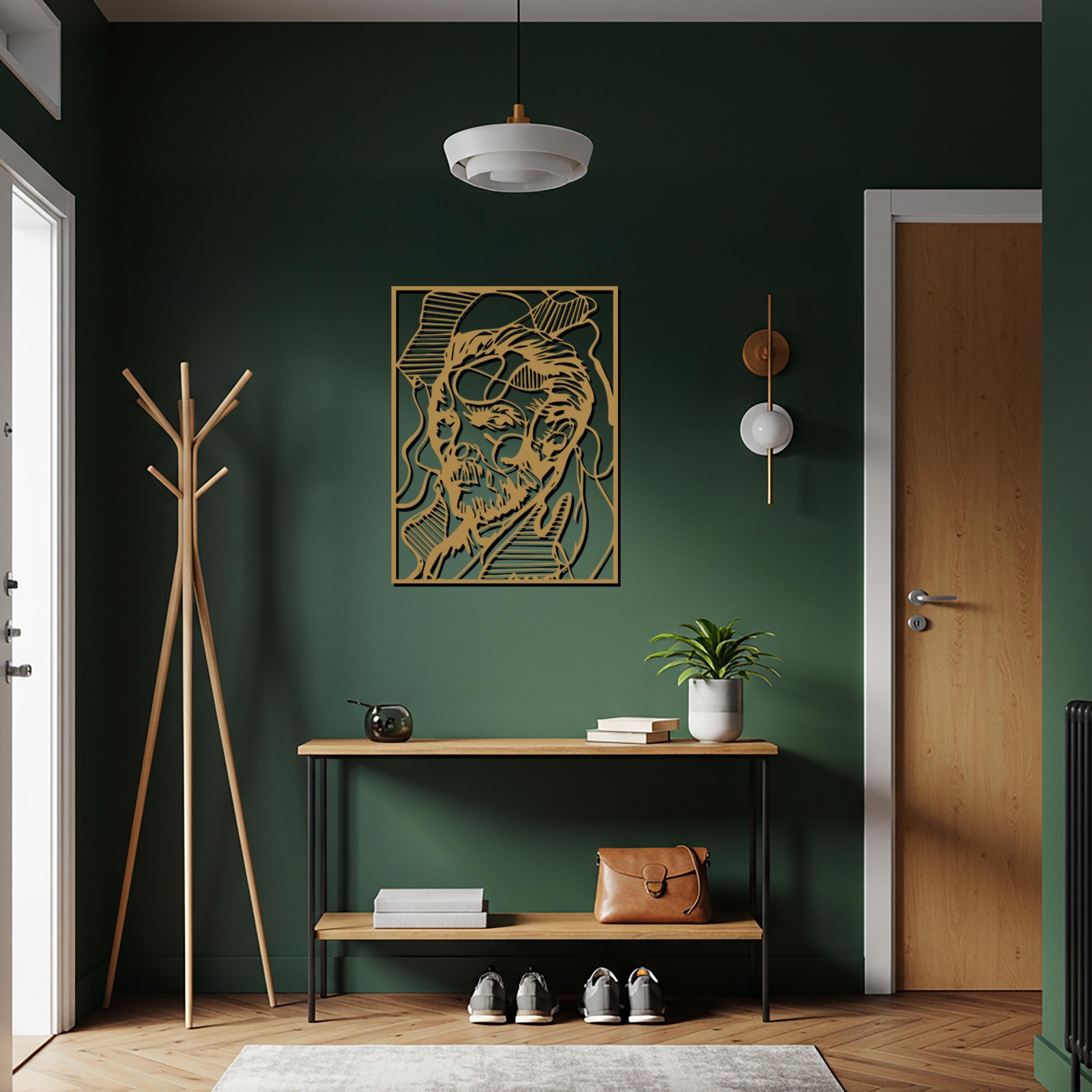 Van Gogh Inspired Metal Wall Art, Abstract Line Portrait