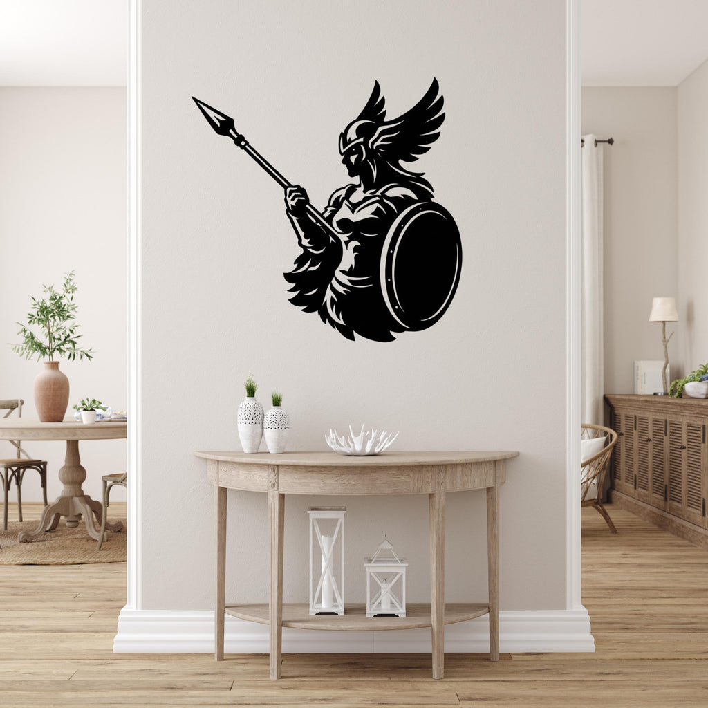 Valkyrie Metal Wall Art, Norse Decor, Gaming Room Art