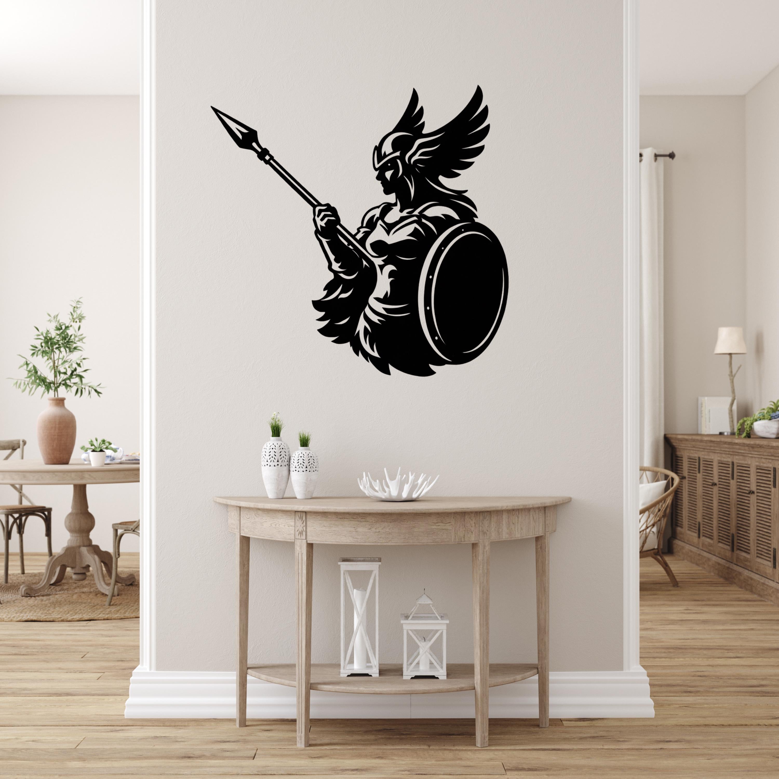 Valkyrie Metal Wall Art, Norse Decor, Gaming Room Art