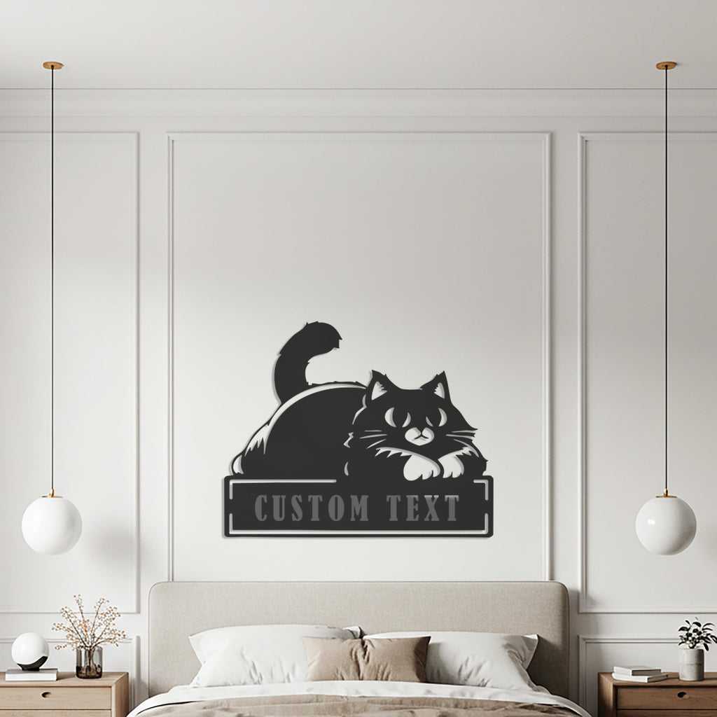Personalized Cat Metal Wall Art, Modern Home Decor, Cat Lover Gift