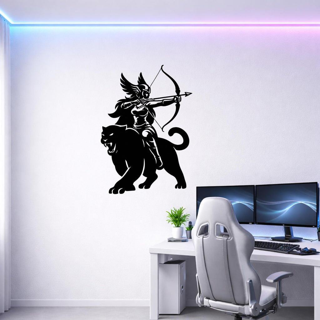 Valkyrie Metal Wall Art, Norse Mythology Decor, Gaming Room Art