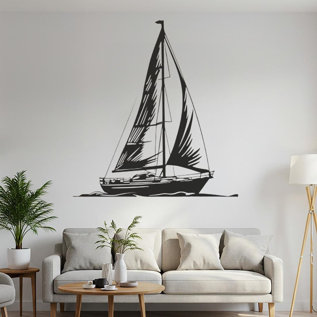 Sailboat Metal Wall Art | Coastal Nautical Steel Wall Decor