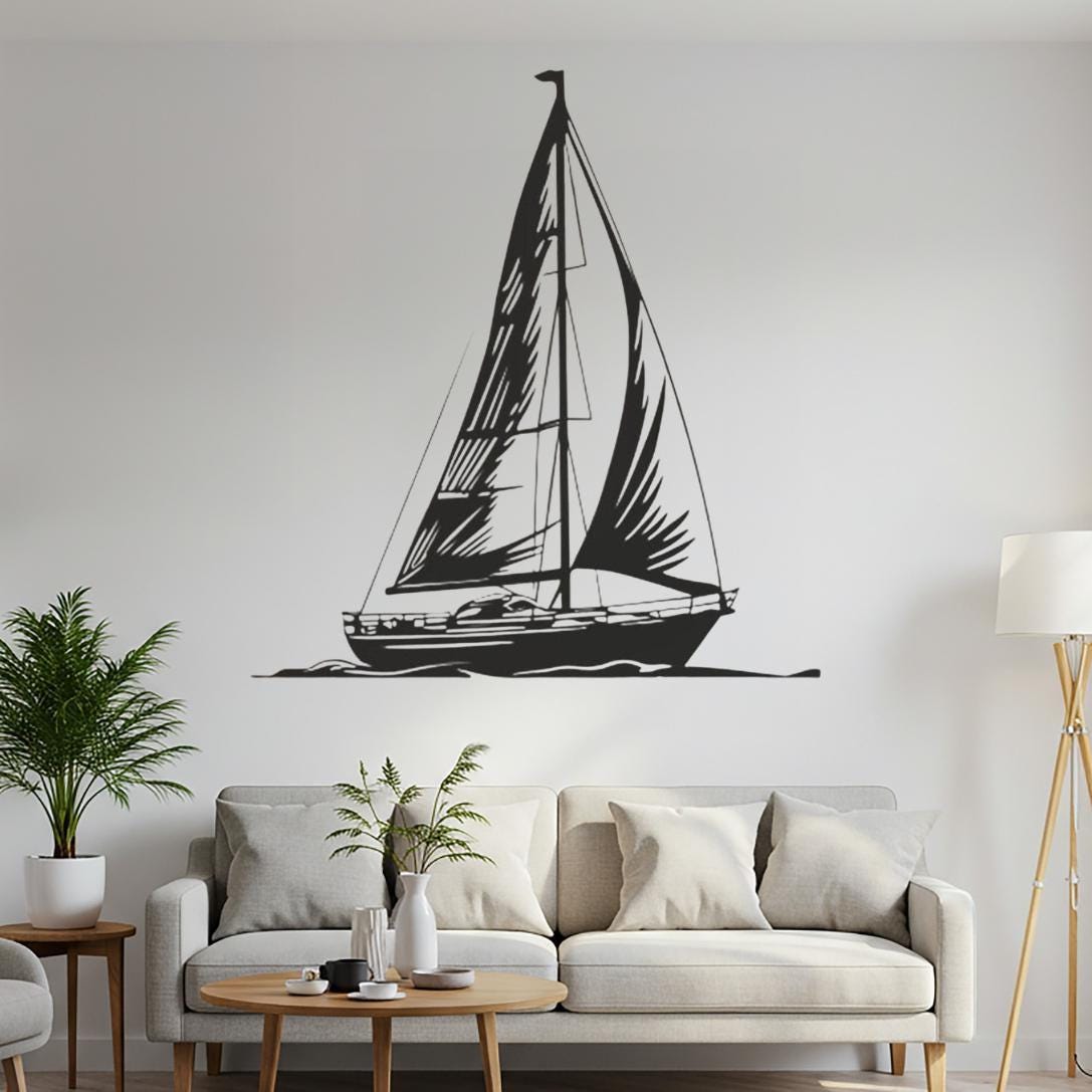 Sailboat Metal Wall Art | Coastal Nautical Steel Wall Decor