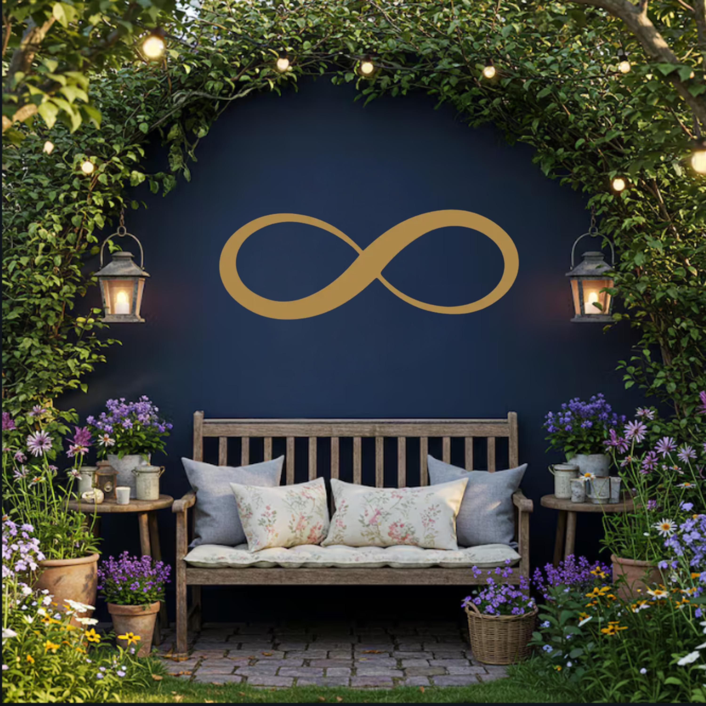 Valentine Minimal Infinity Metal Wall Art – Modern Couple Decor