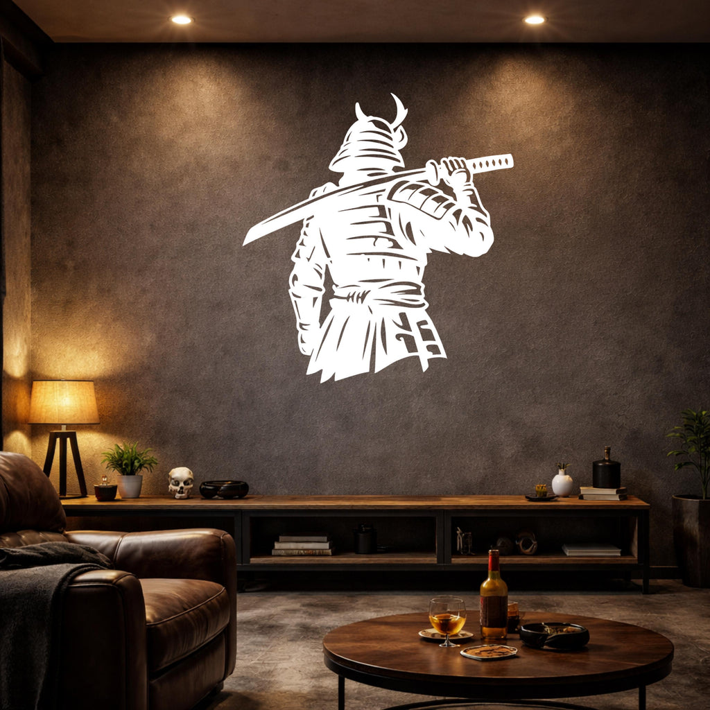 Samurai Metal Wall Art, Japanese Warrior Decor