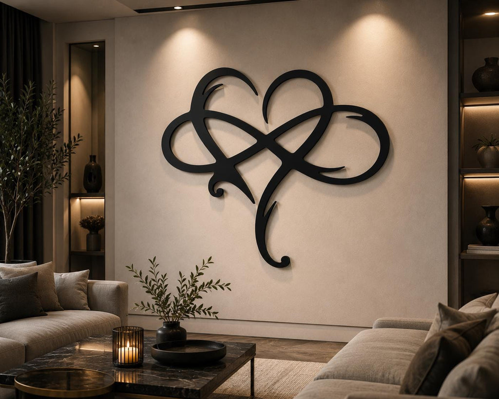 Valentine Infinity Heart Metal Wall Art – Romantic Love Gift