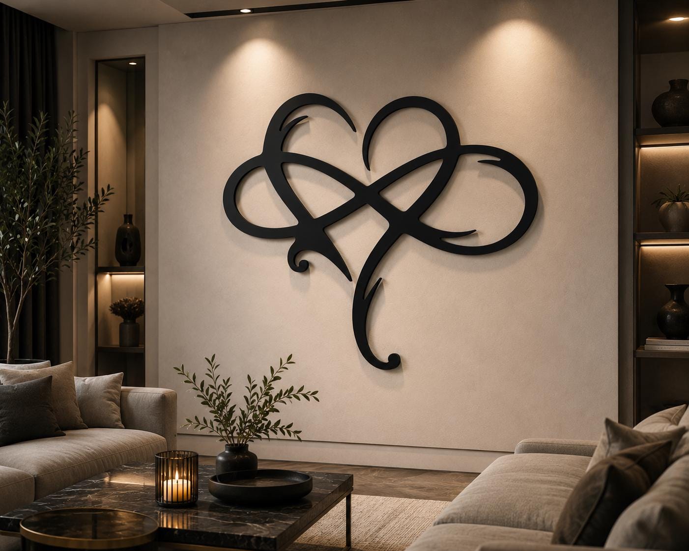 Valentine Infinity Heart Metal Wall Art – Romantic Love Gift