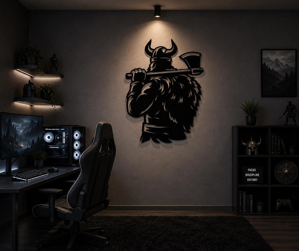 Viking Warrior Axe Metal Wall Art, Norse Decor