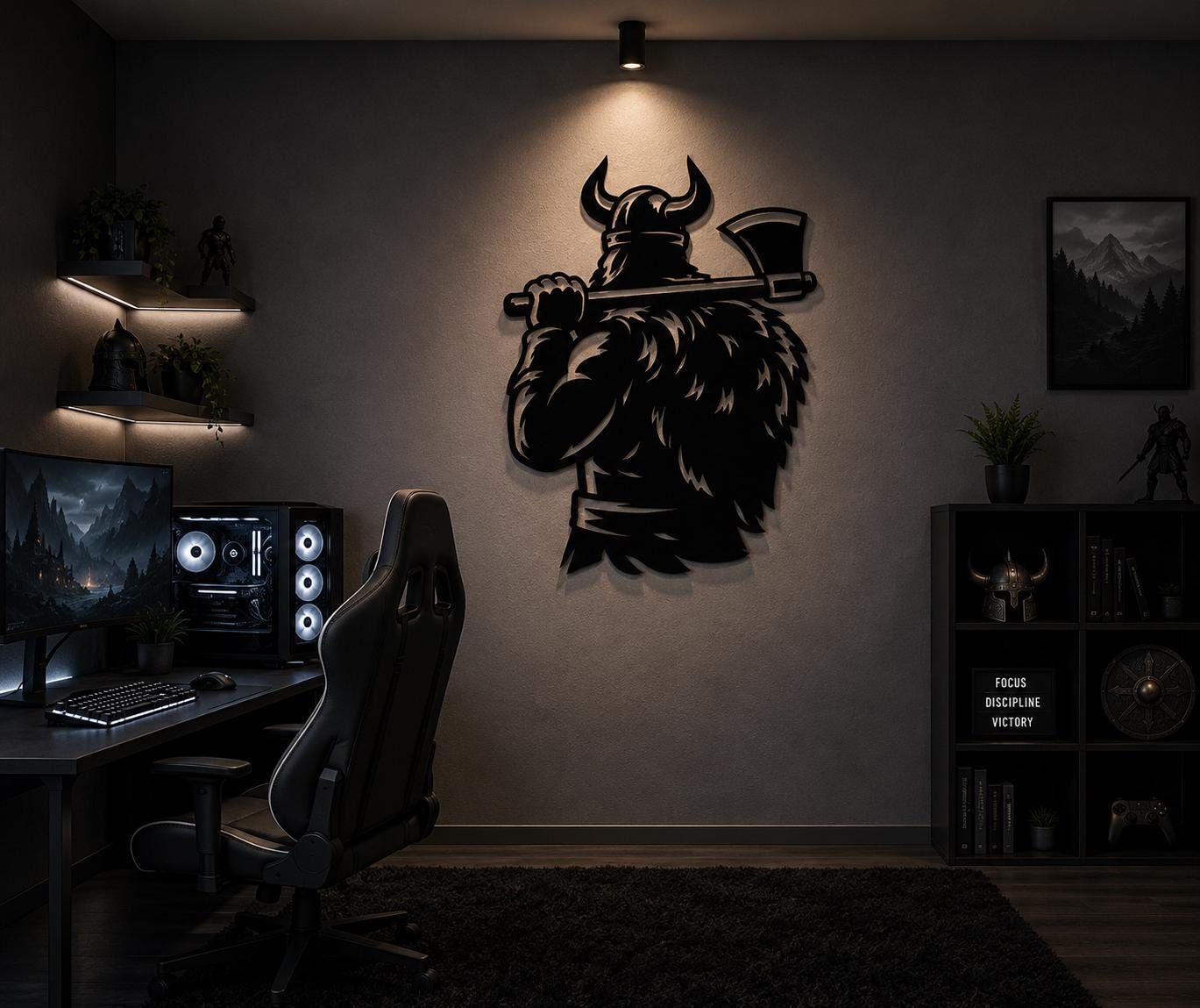 Viking Warrior Axe Metal Wall Art, Norse Decor