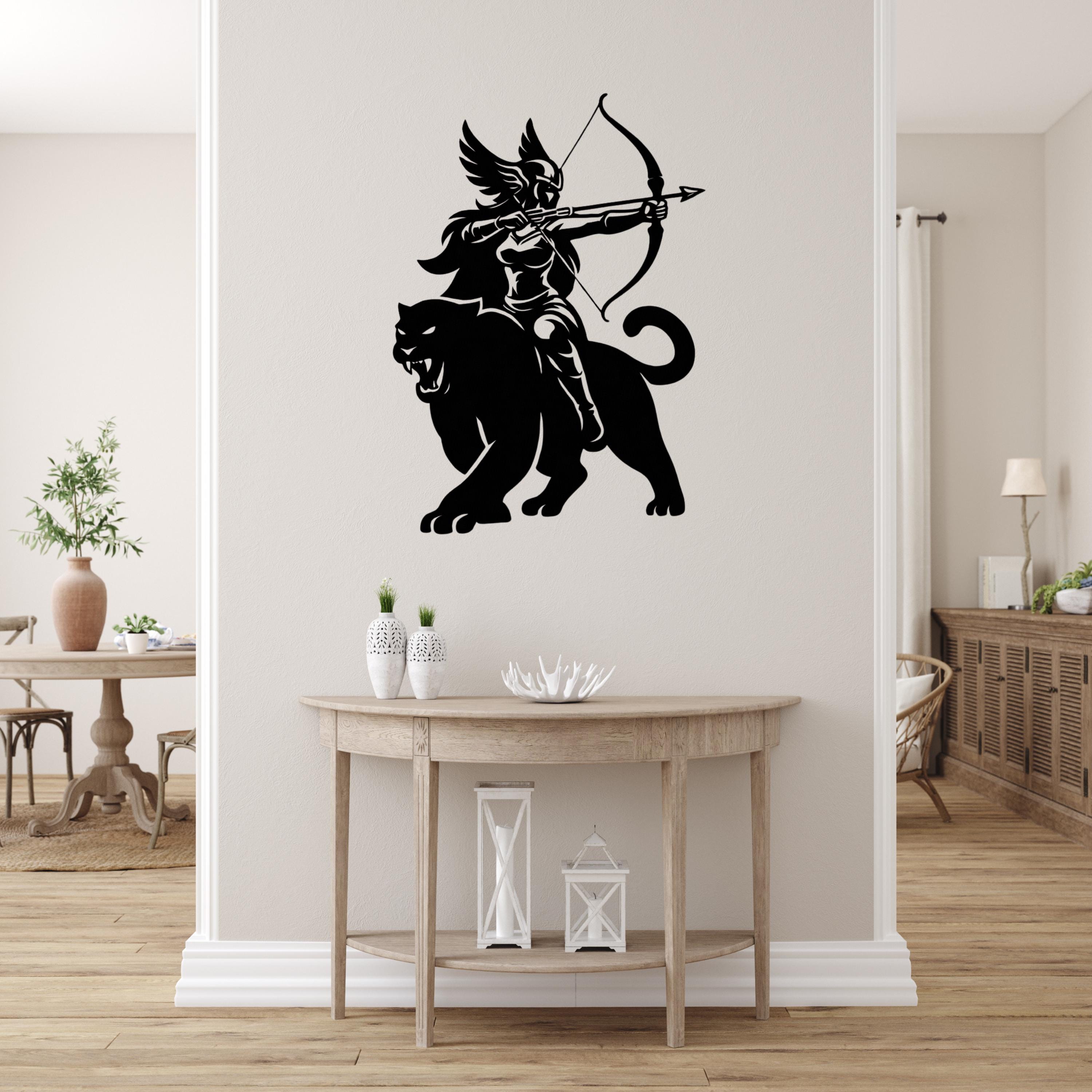 Valkyrie Metal Wall Art, Norse Mythology Decor, Gaming Room Art