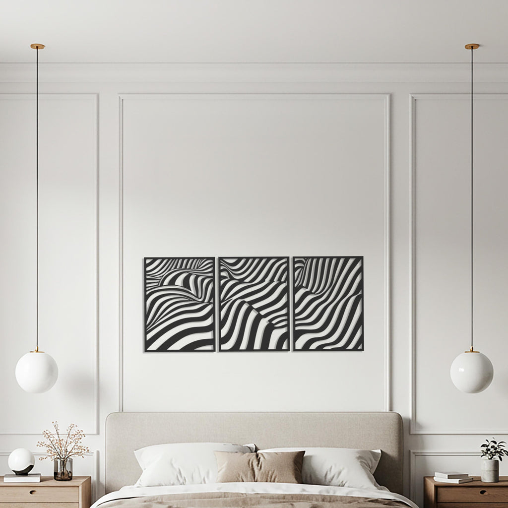 Abstract Wave Metal Wall Art – Minimalist Geometric Decor