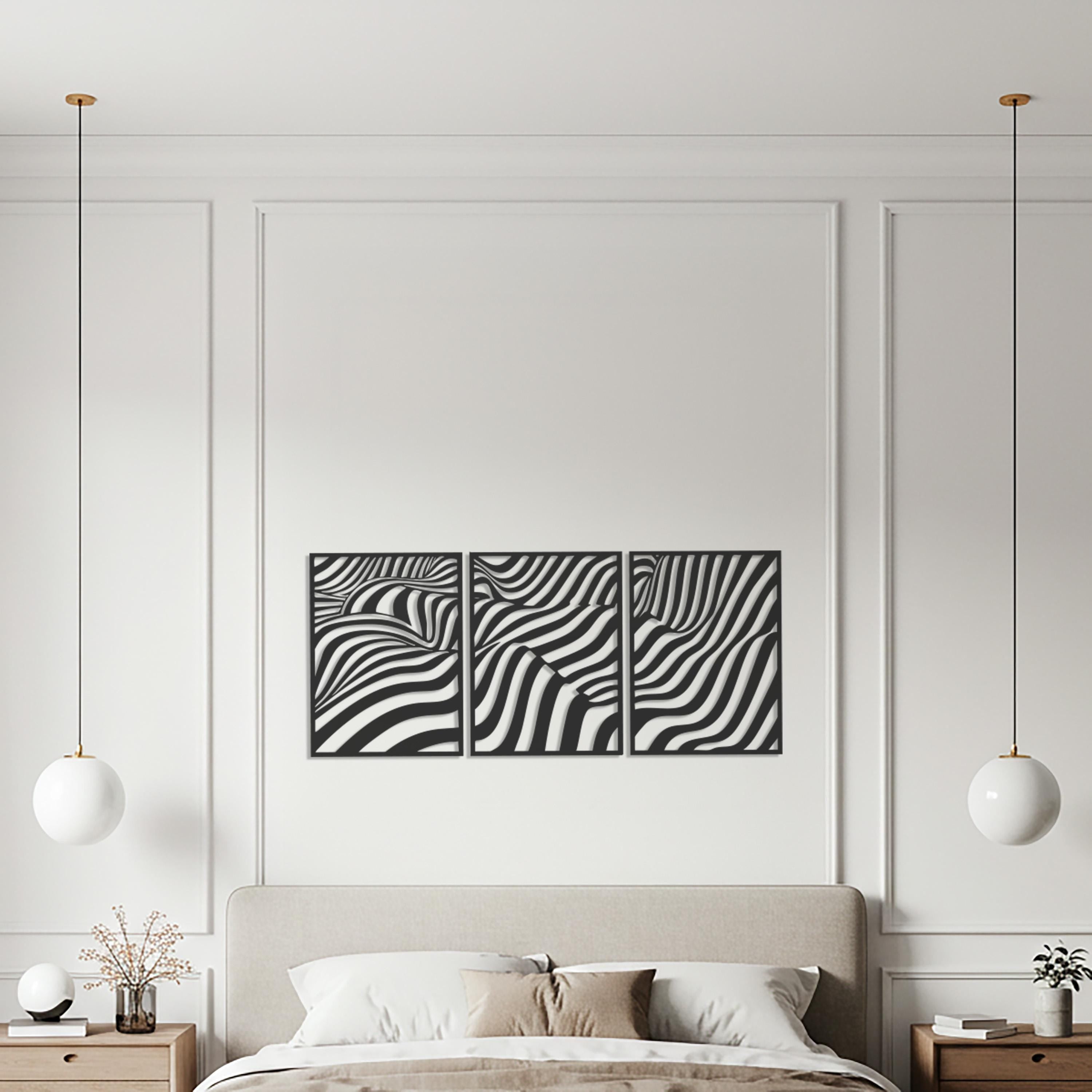 Abstract Wave Metal Wall Art – Minimalist Geometric Decor