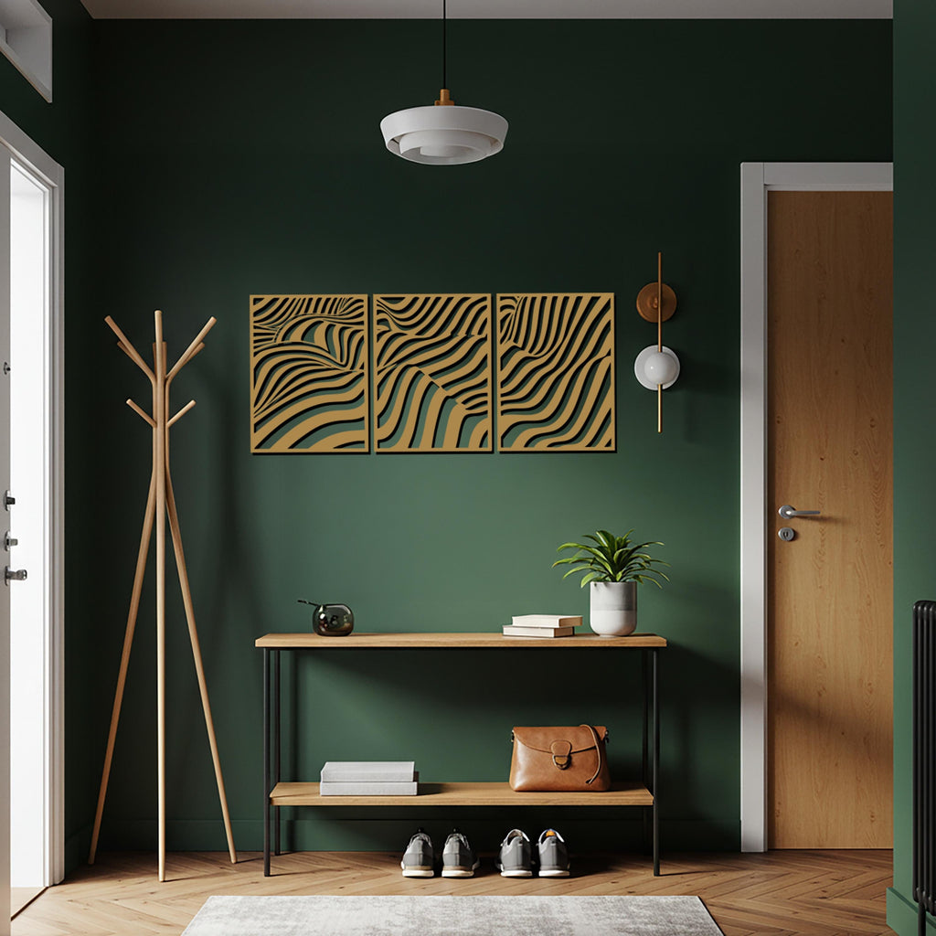 Abstract Wave Metal Wall Art – Minimalist Geometric Decor