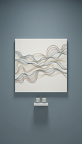 Mist White Minimalist Linework Art Panel