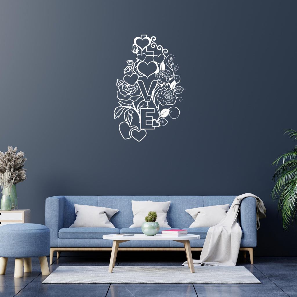 Valentine LOVE Metal Wall Art – Romantic Home Decor Gift