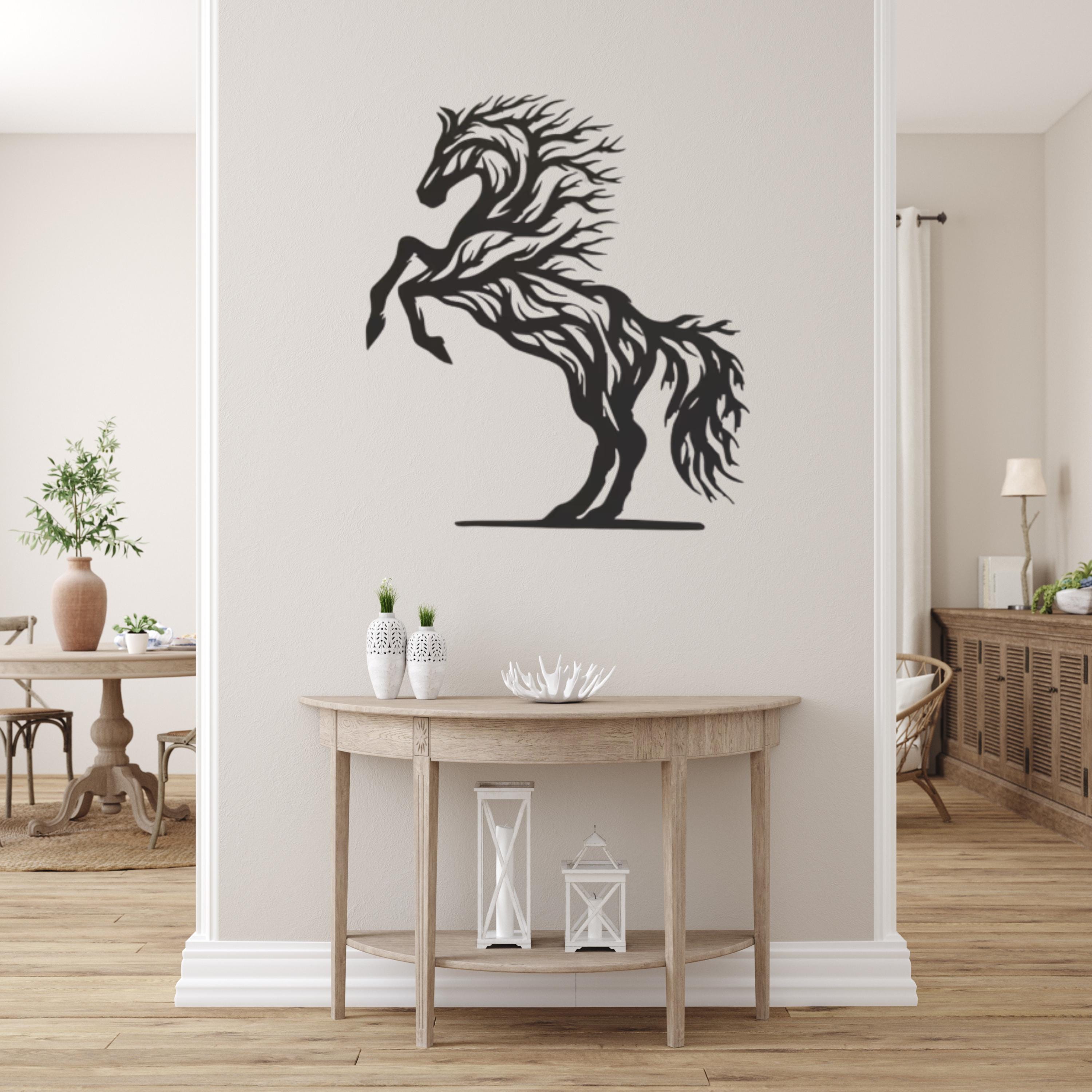Wild Horse Metal Wall Art, Abstract Sculpture