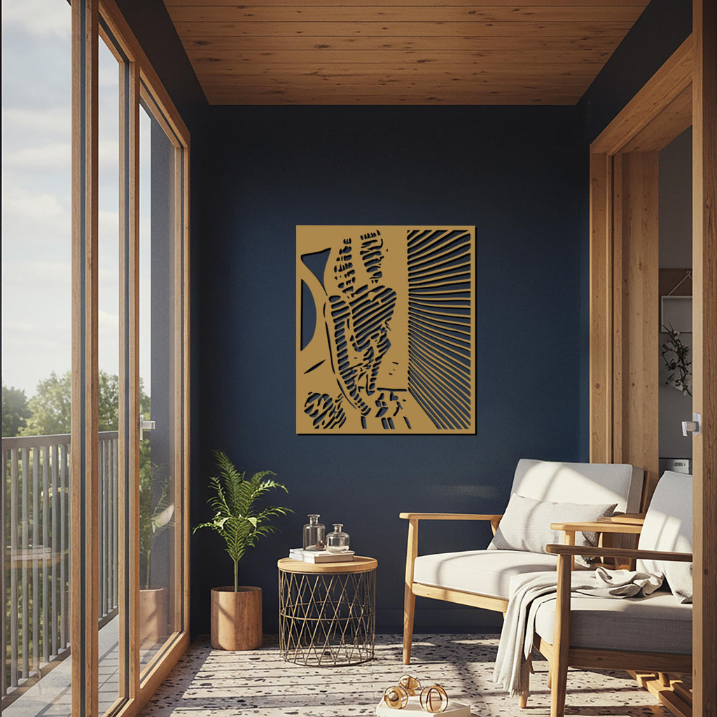 Abstract Figure Metal Wall Art – Geometric Silhouette Decor