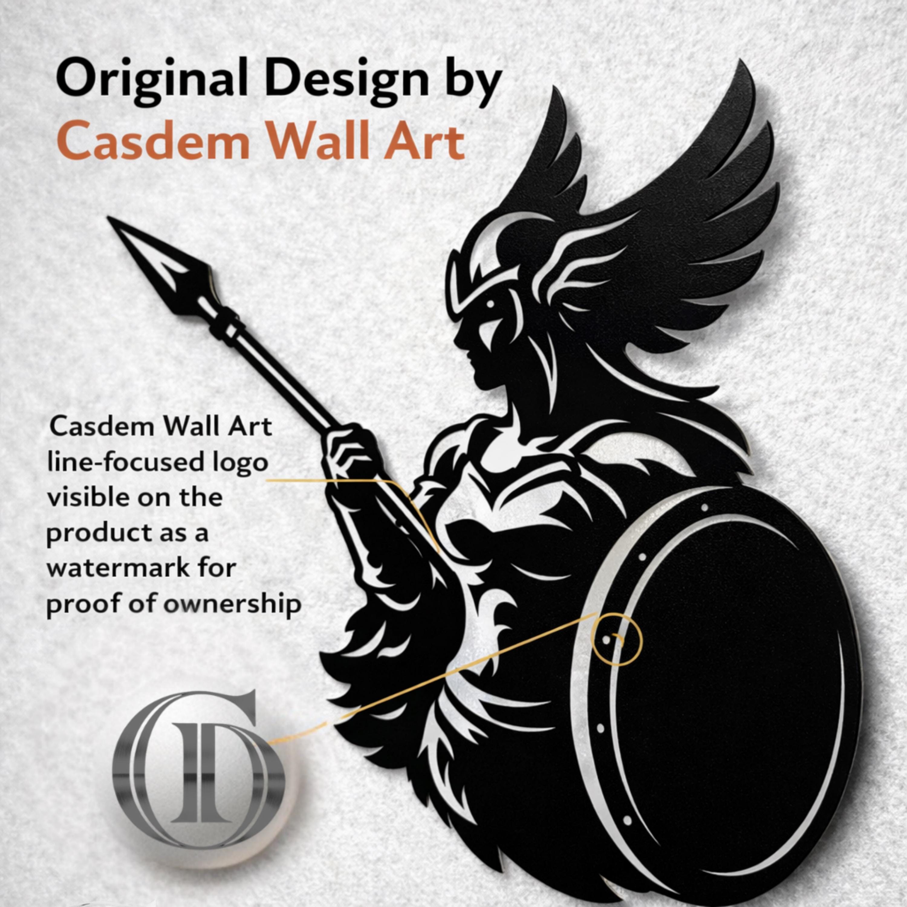 Valkyrie Metal Wall Art, Norse Decor, Gaming Room Art