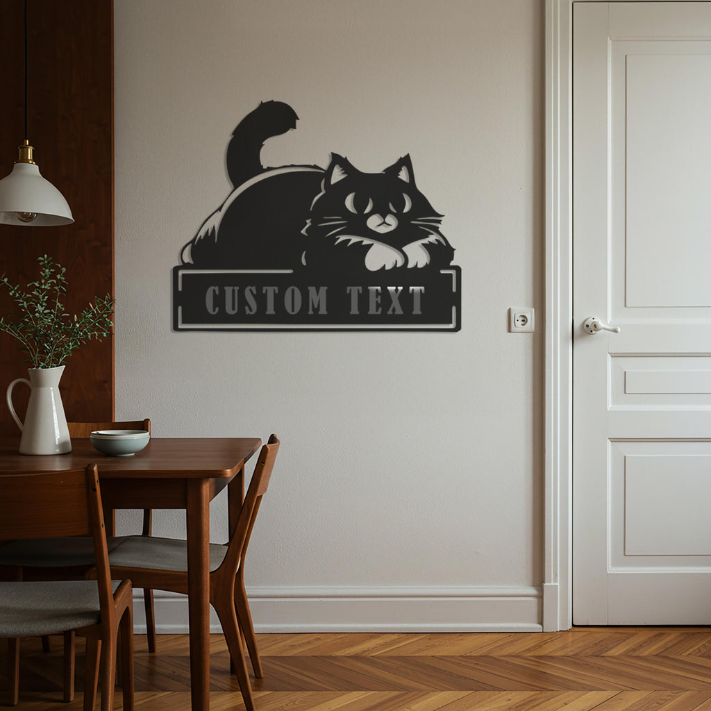 Personalized Cat Metal Wall Art, Modern Home Decor, Cat Lover Gift