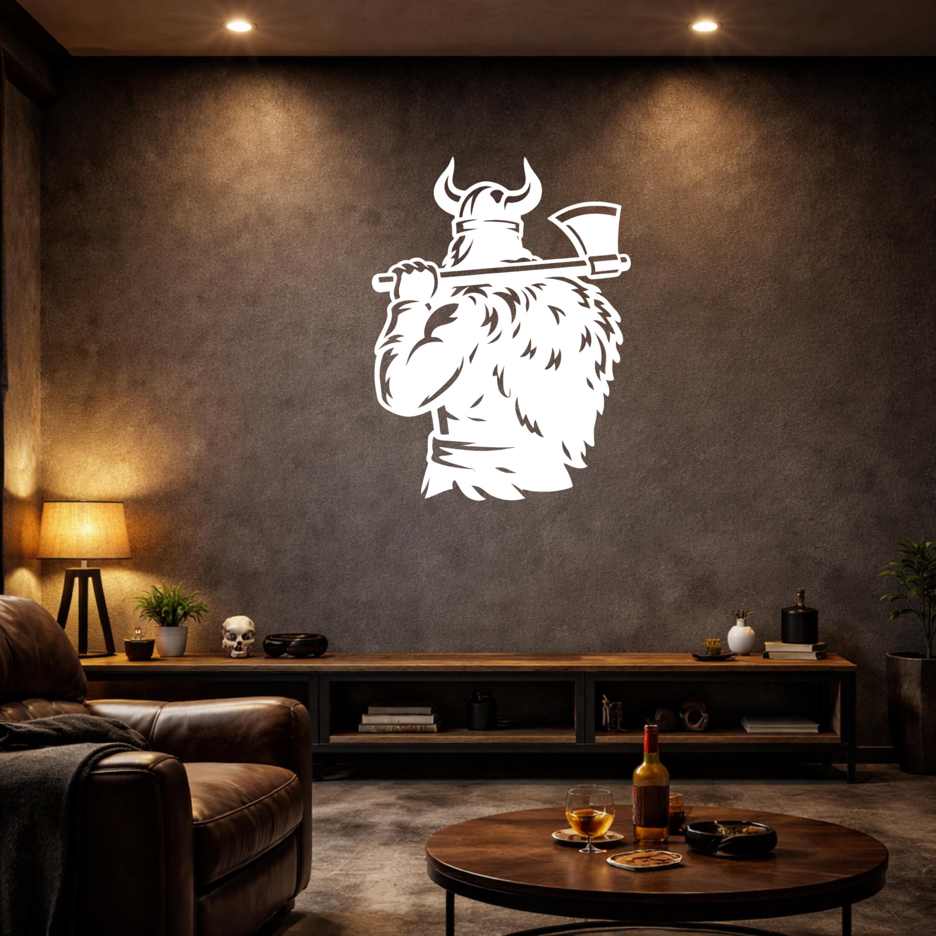 Viking Warrior Axe Metal Wall Art, Norse Decor