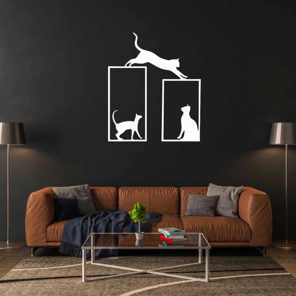 Cat Metal Wall Art, Modern Animal Wall Decor