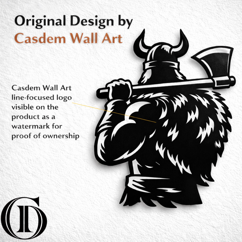 Viking Warrior Axe Metal Wall Art, Norse Decor