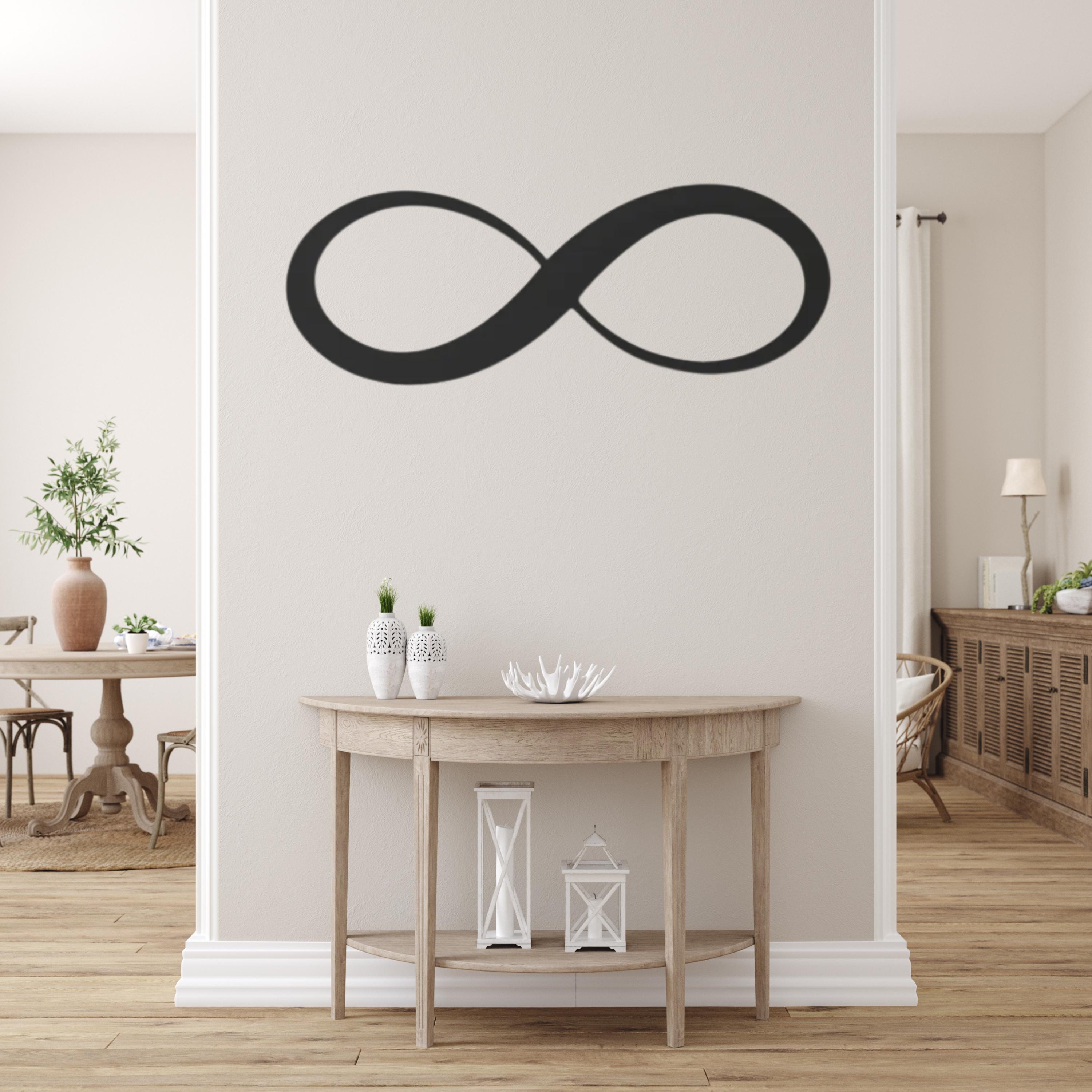 Valentine Minimal Infinity Metal Wall Art – Modern Couple Decor