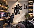 Samurai Metal Wall Art, Japanese Warrior Decor