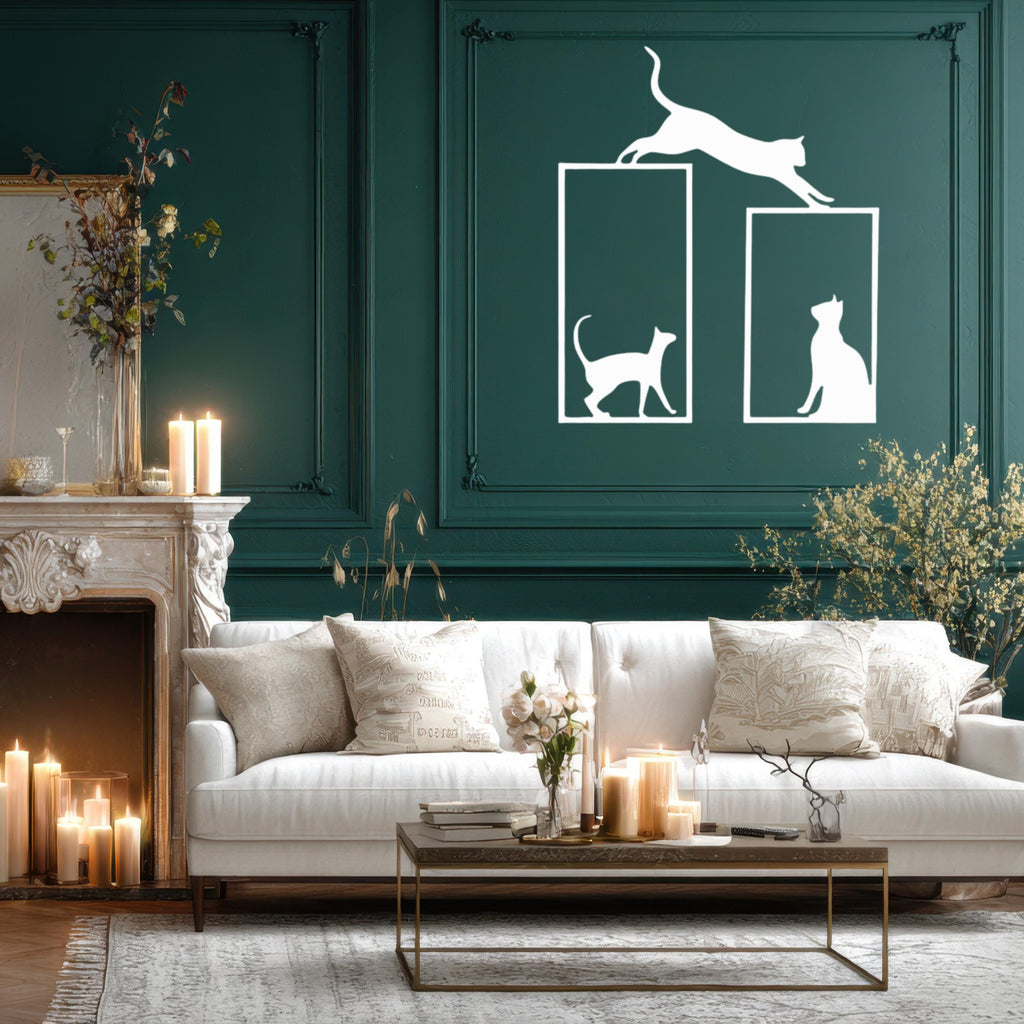 Cat Metal Wall Art, Modern Animal Wall Decor