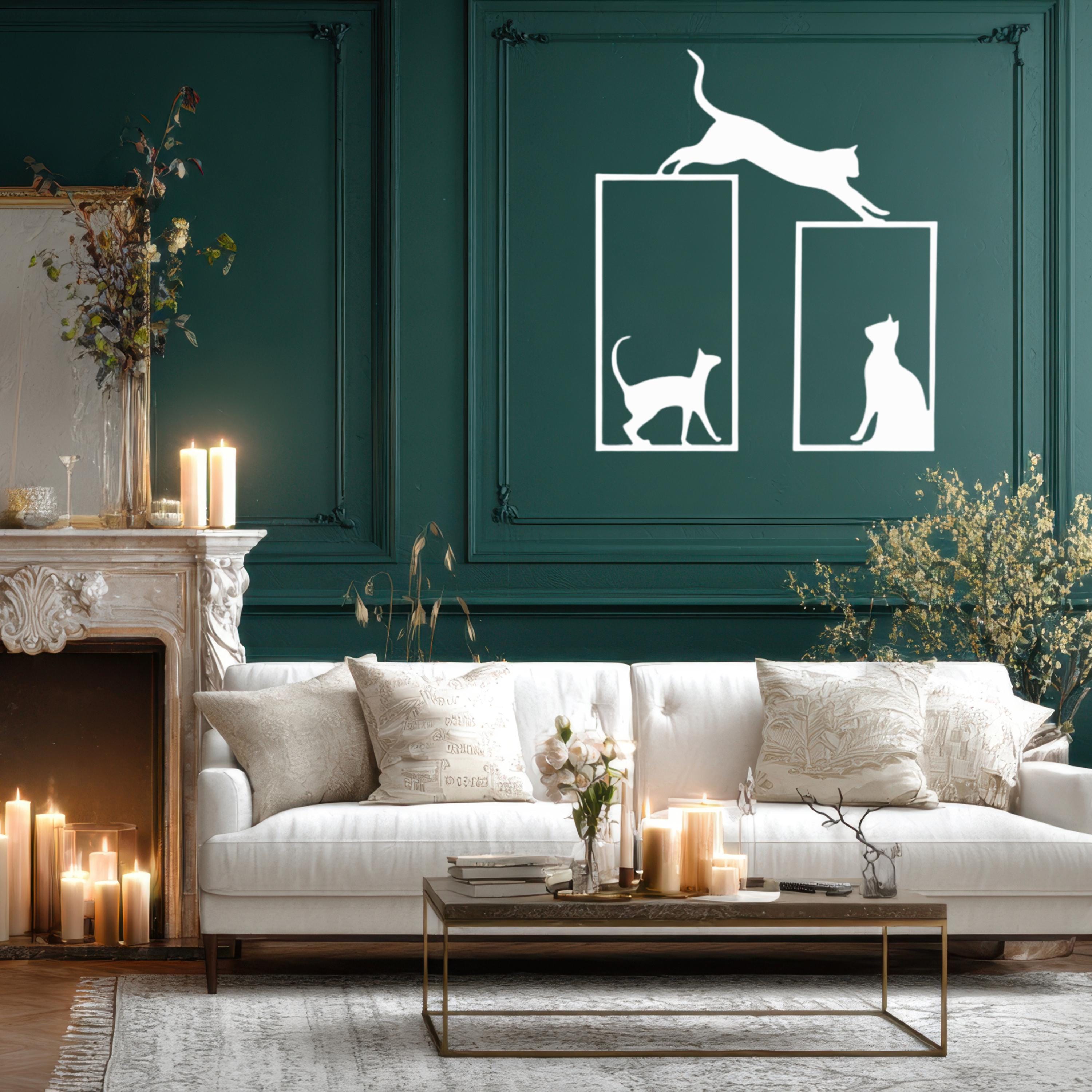 Cat Metal Wall Art, Modern Animal Wall Decor