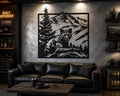Mountain Cougar Metal Art, Wildlife Silhouette Decor, Rustic Cabin Wall Art