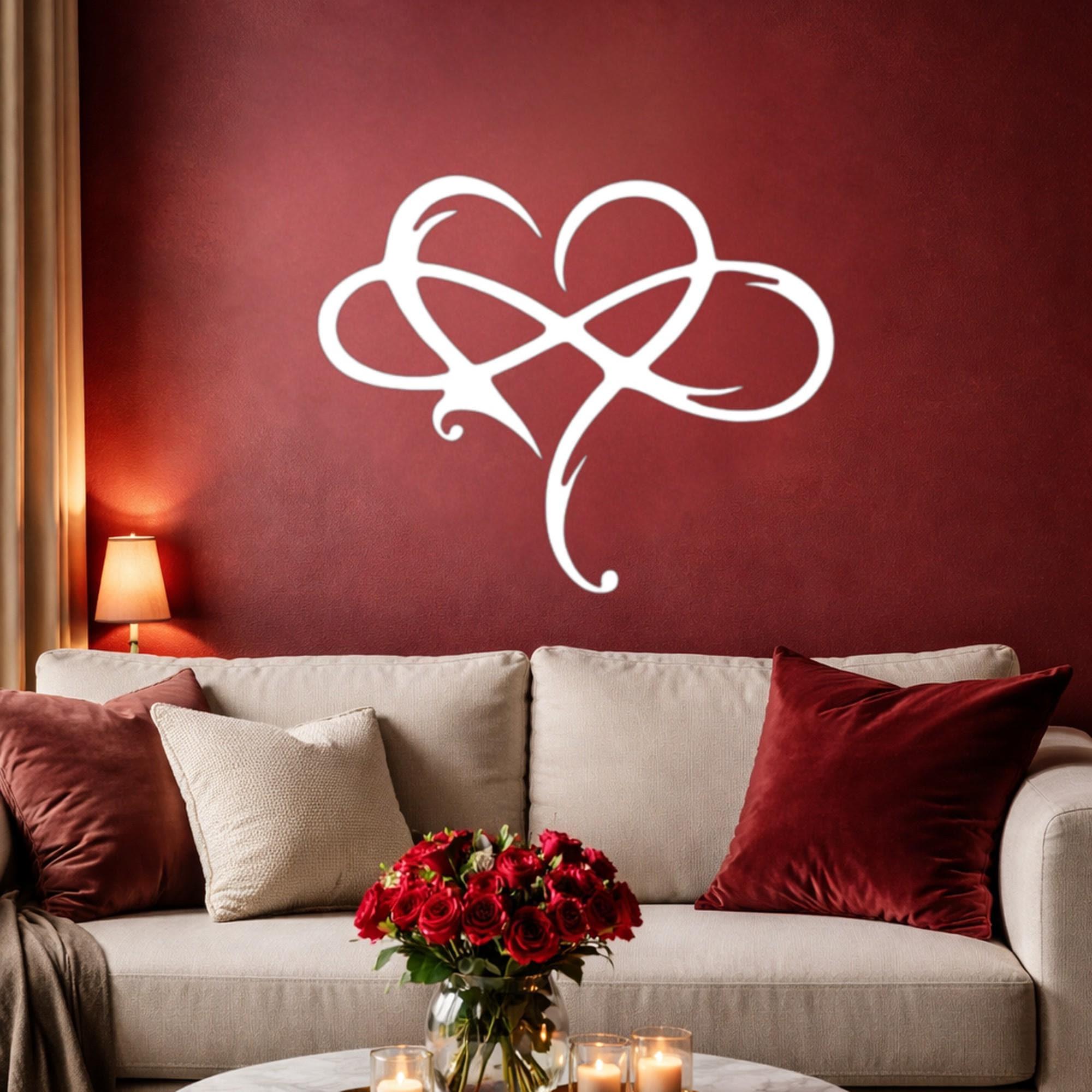 Valentine Infinity Heart Metal Wall Art – Romantic Love Gift