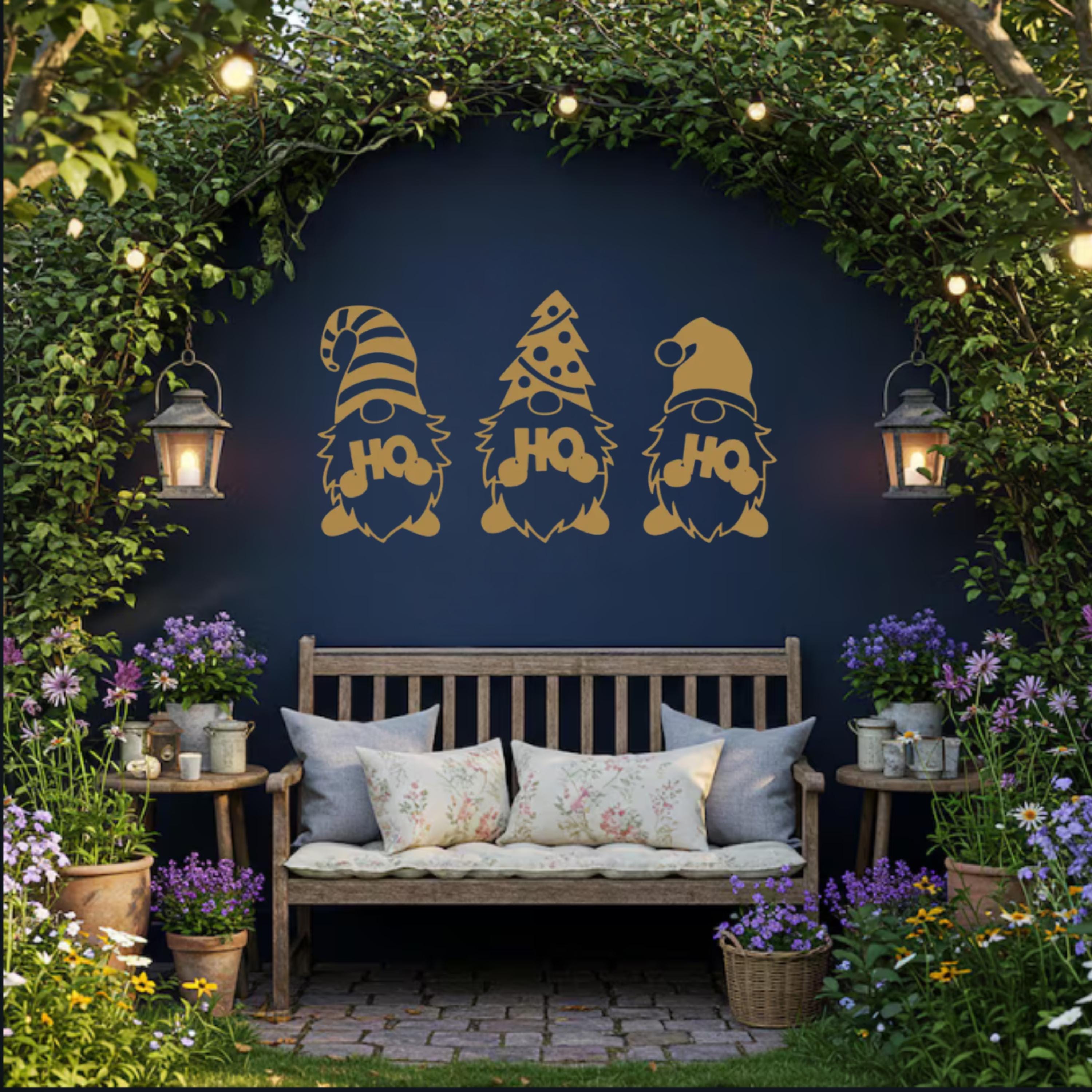 Gnome Christmas Metal Wall Art | Holiday Home Decor