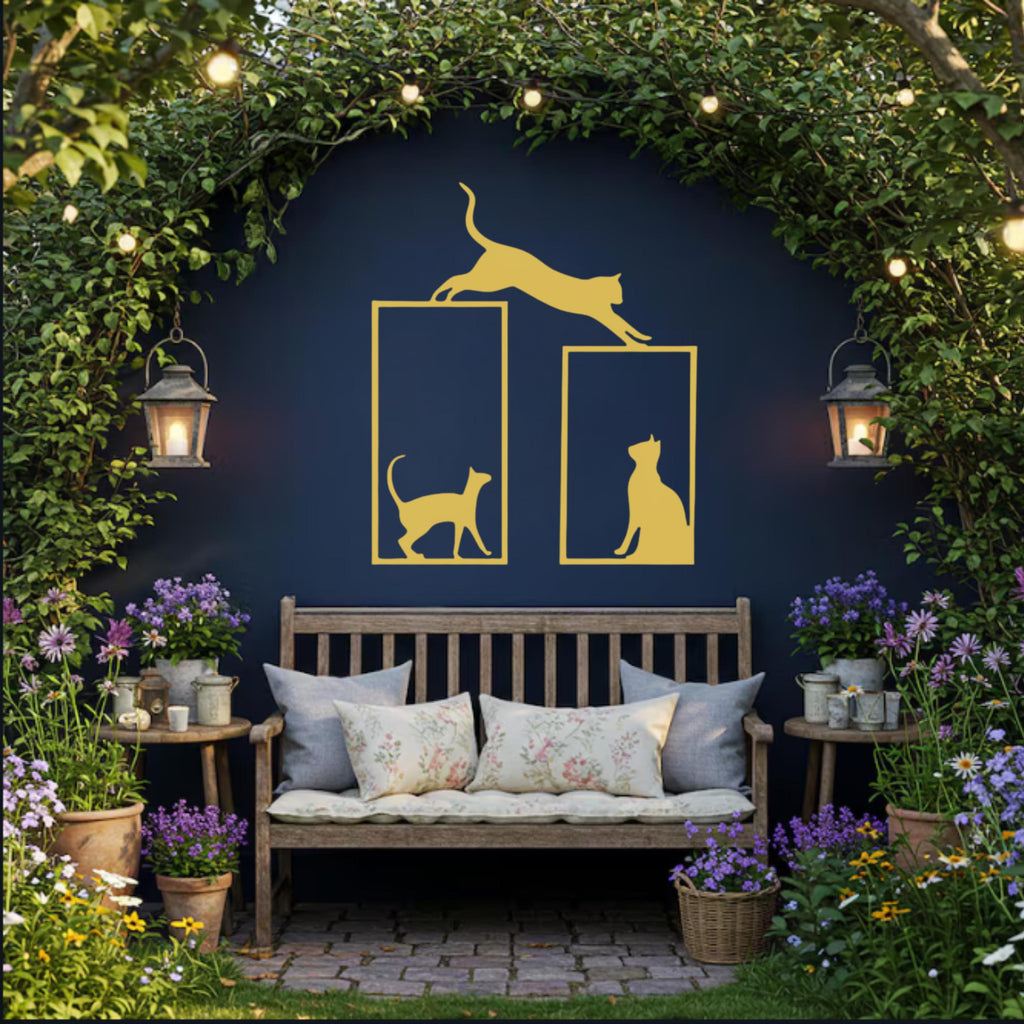 Cat Metal Wall Art, Modern Animal Wall Decor