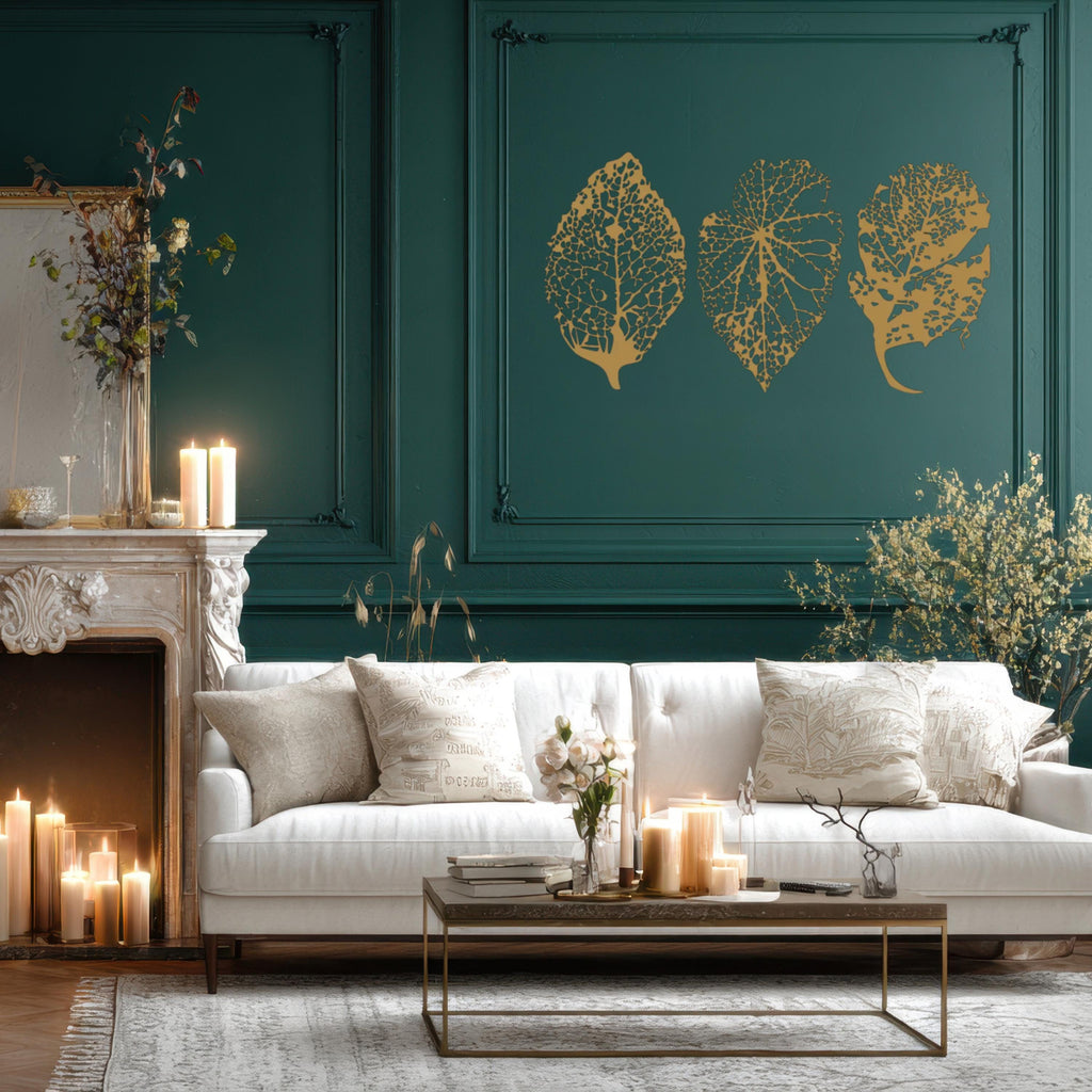 3 Leaf Metal Wall Art Set, Modern Botanical Decor