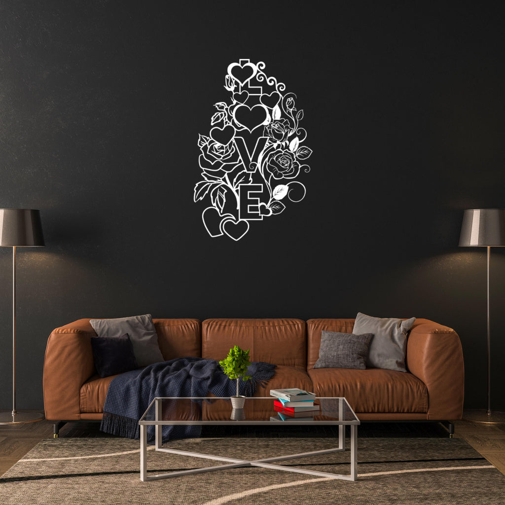 Valentine LOVE Metal Wall Art – Romantic Home Decor Gift