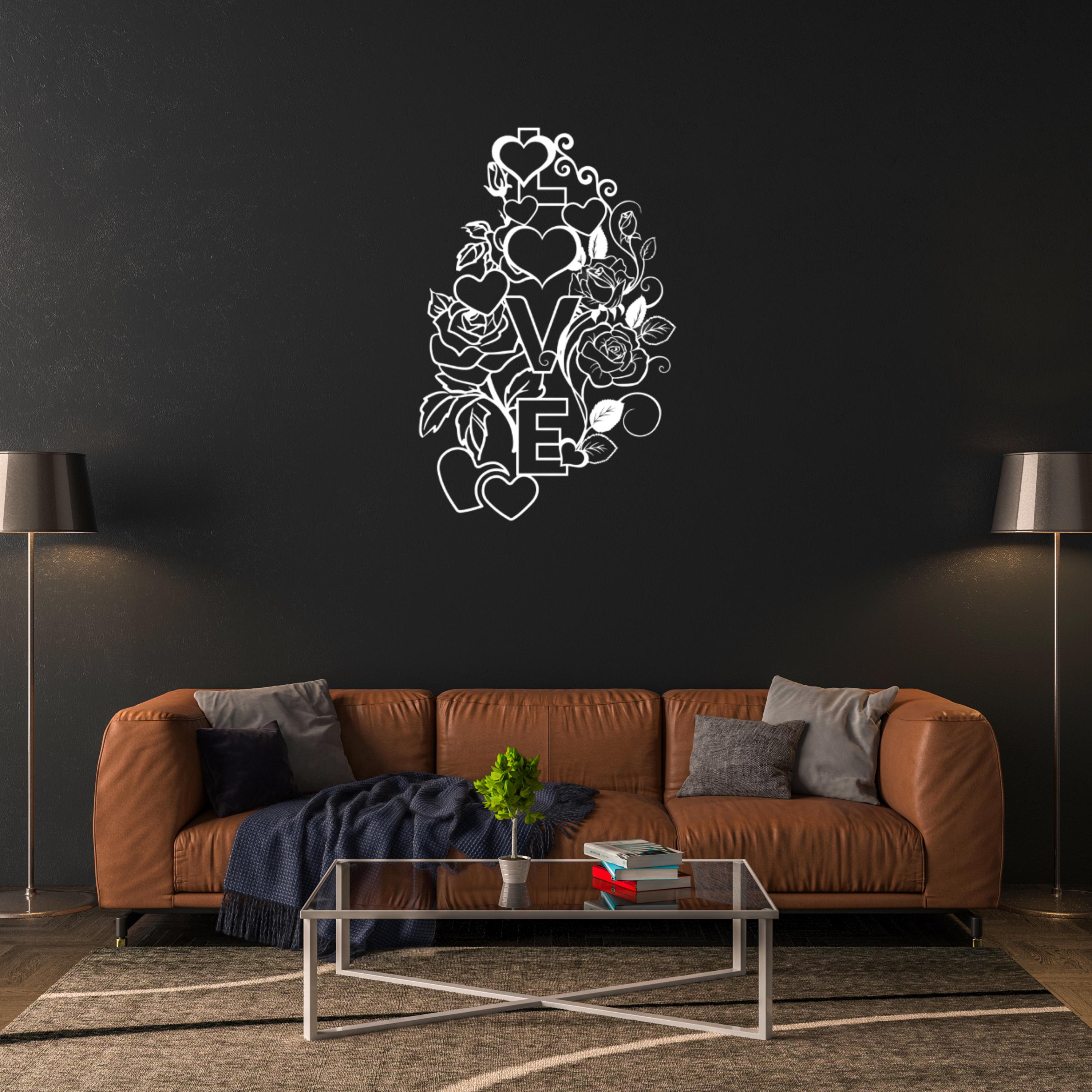 Valentine LOVE Metal Wall Art – Romantic Home Decor Gift