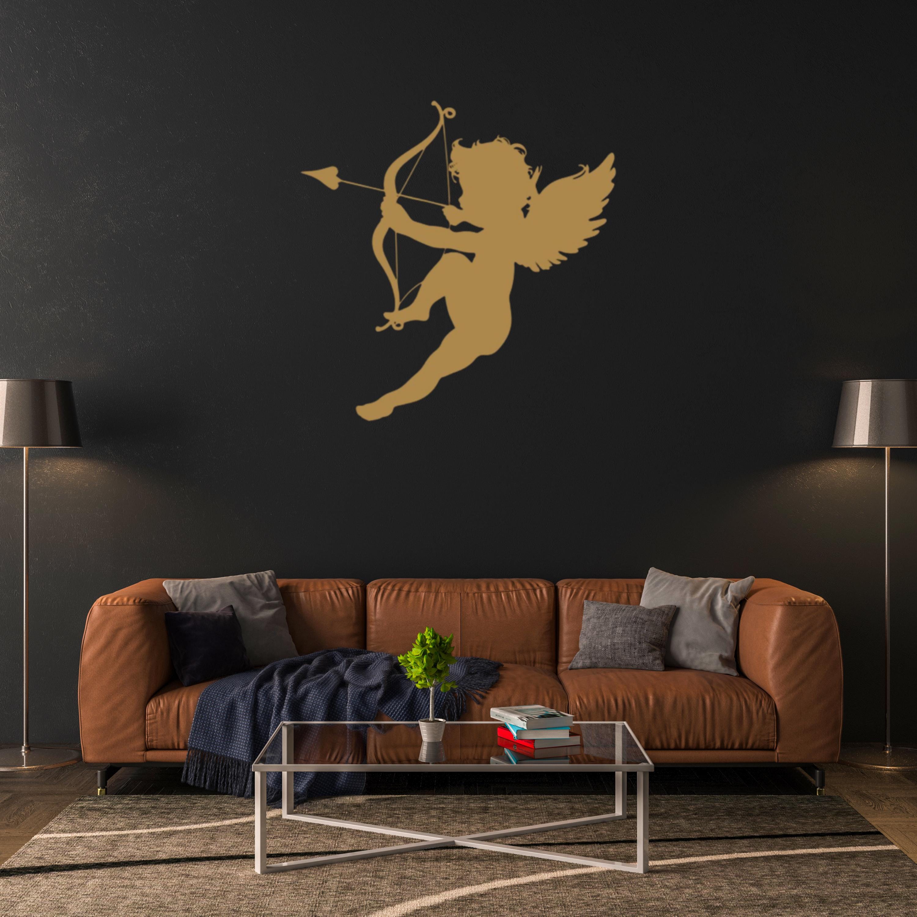 Cupid Silhouette Metal Wall Art – Romantic Bedroom Decor