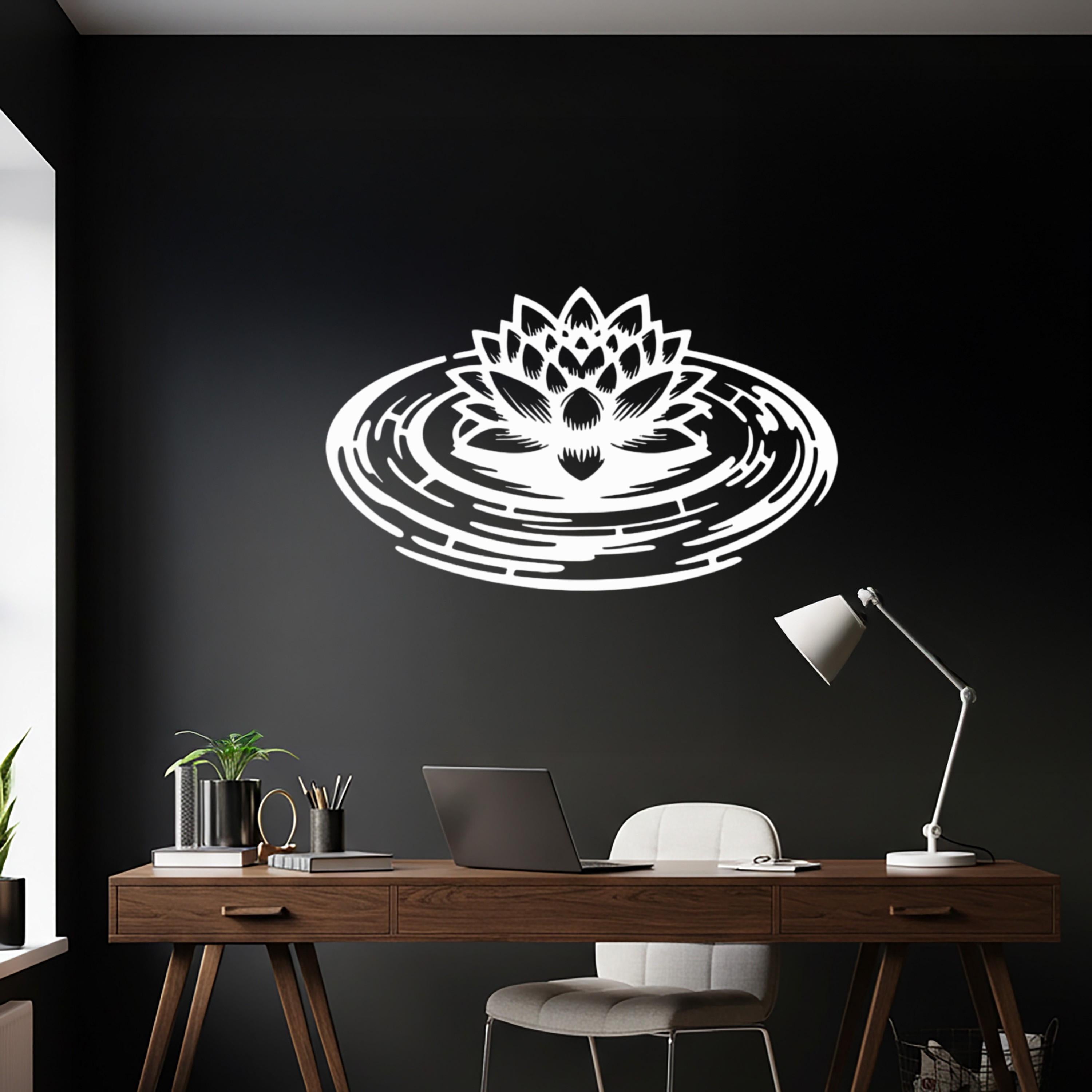 Lotus Flower Metal Wall Art, Zen Boho Meditation Decor, Spiritual Water Lily Home Accent