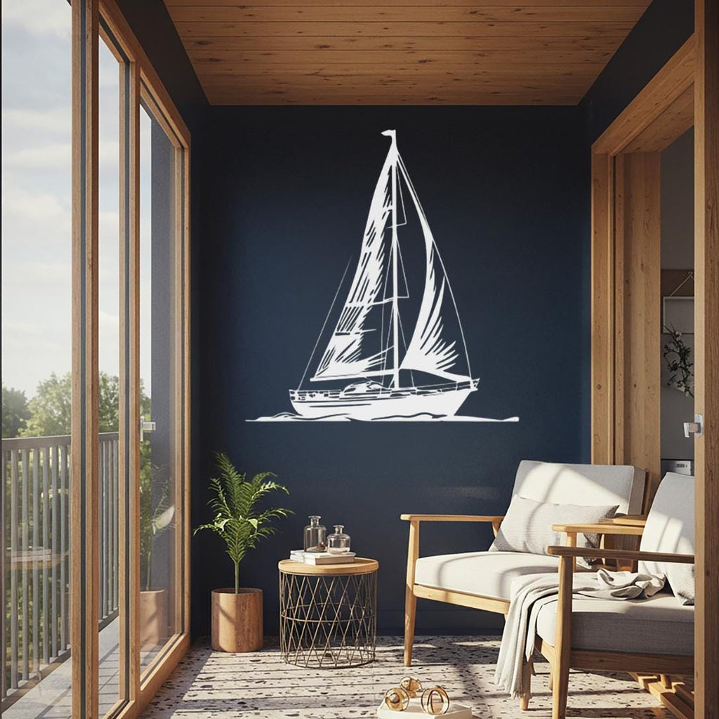 Sailboat Metal Wall Art | Coastal Nautical Steel Wall Decor