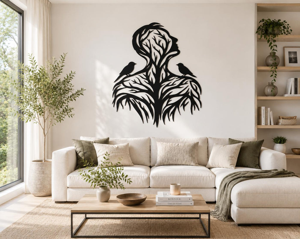 Tree Wall Art  Metal Nature Sculpture,Tree of Life Human Silhouette